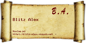Blitz Alex névjegykártya