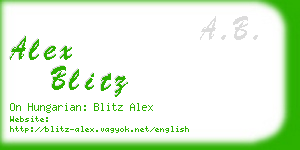 alex blitz business card